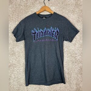 Thrasher Shirt Small Pullover Skateboard Magazine Flame Size Small